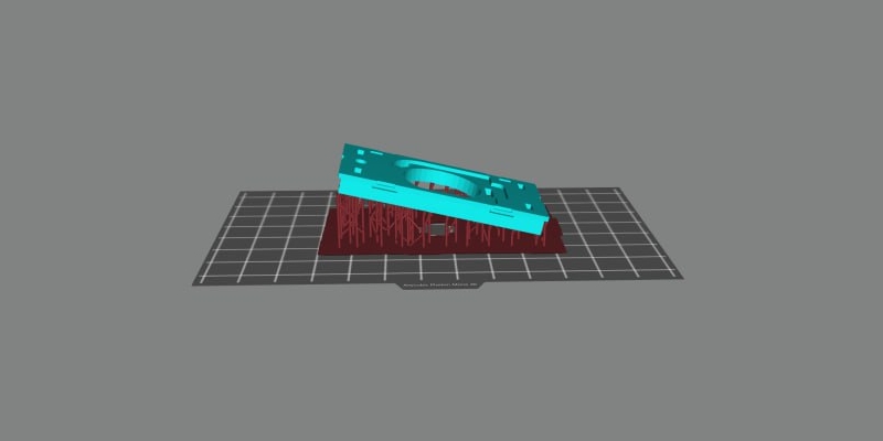 3D модель детали на поддержках