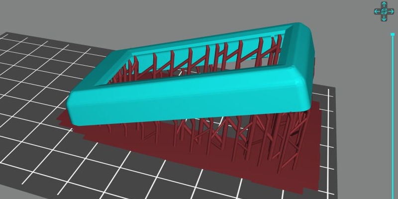 3D модель детали на поддержках